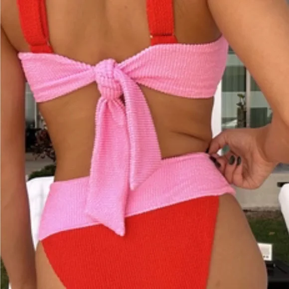 Show Me Your Mumu 🎀 Aruba bikini top XL NWT & Scrunch Del Rey bottom in PINK! - Picture 2 of 7